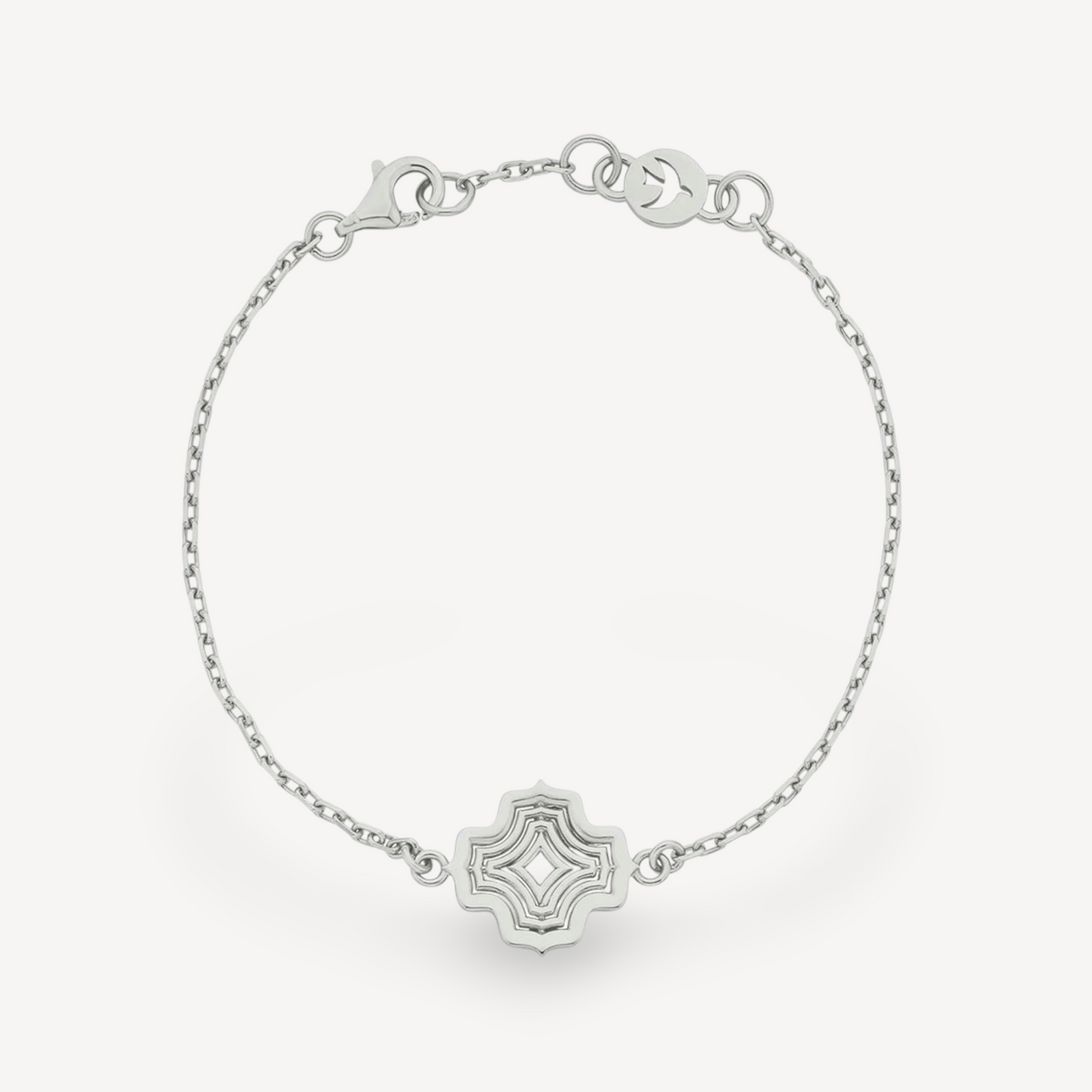 EC One ALMA bracelet in recycled silver featuring a delicate ripple-textured pendant on a fine chain.