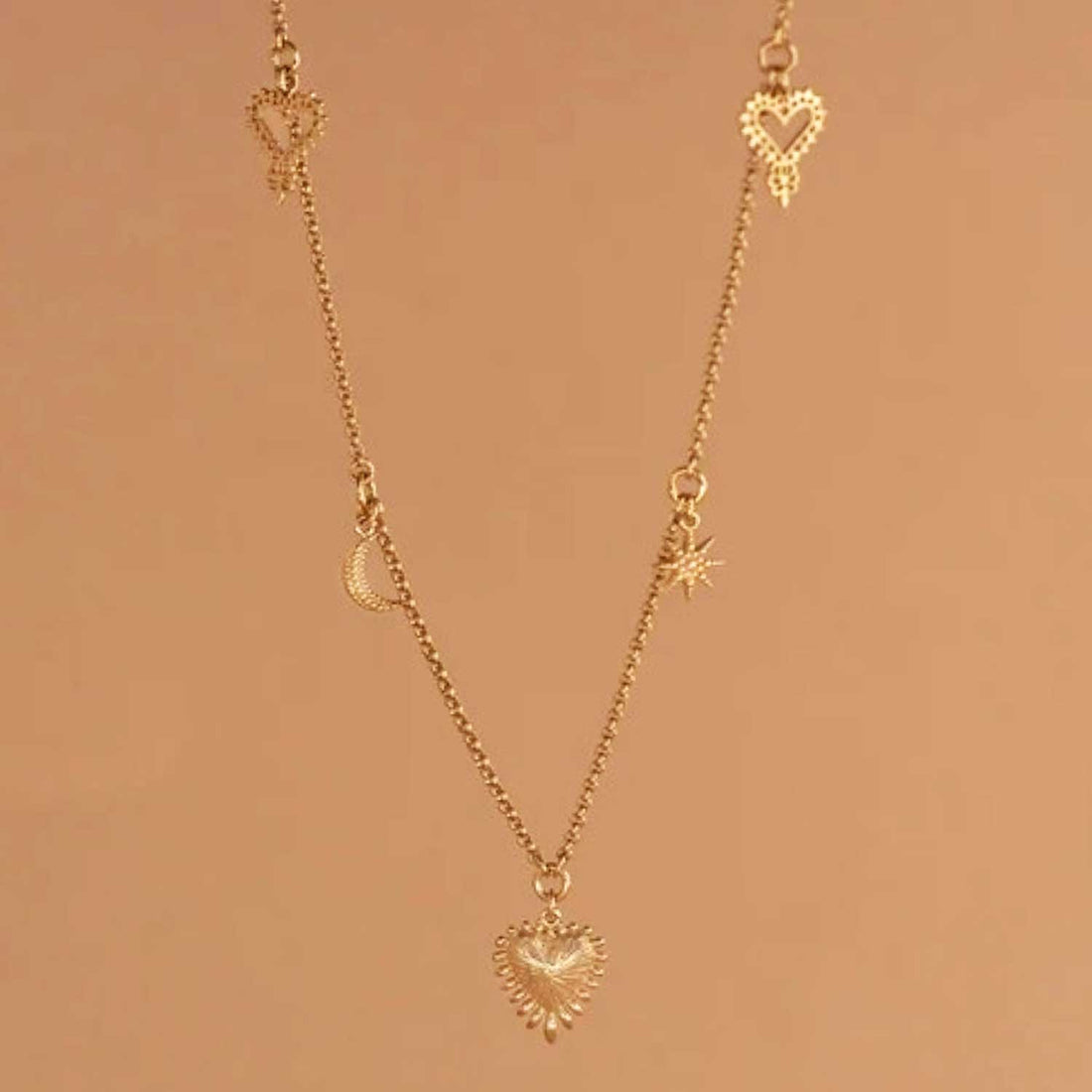 Charmed Necklace Gold Plated by Zoe and Morgan at E.C.One London awarding winning ethical jeweller