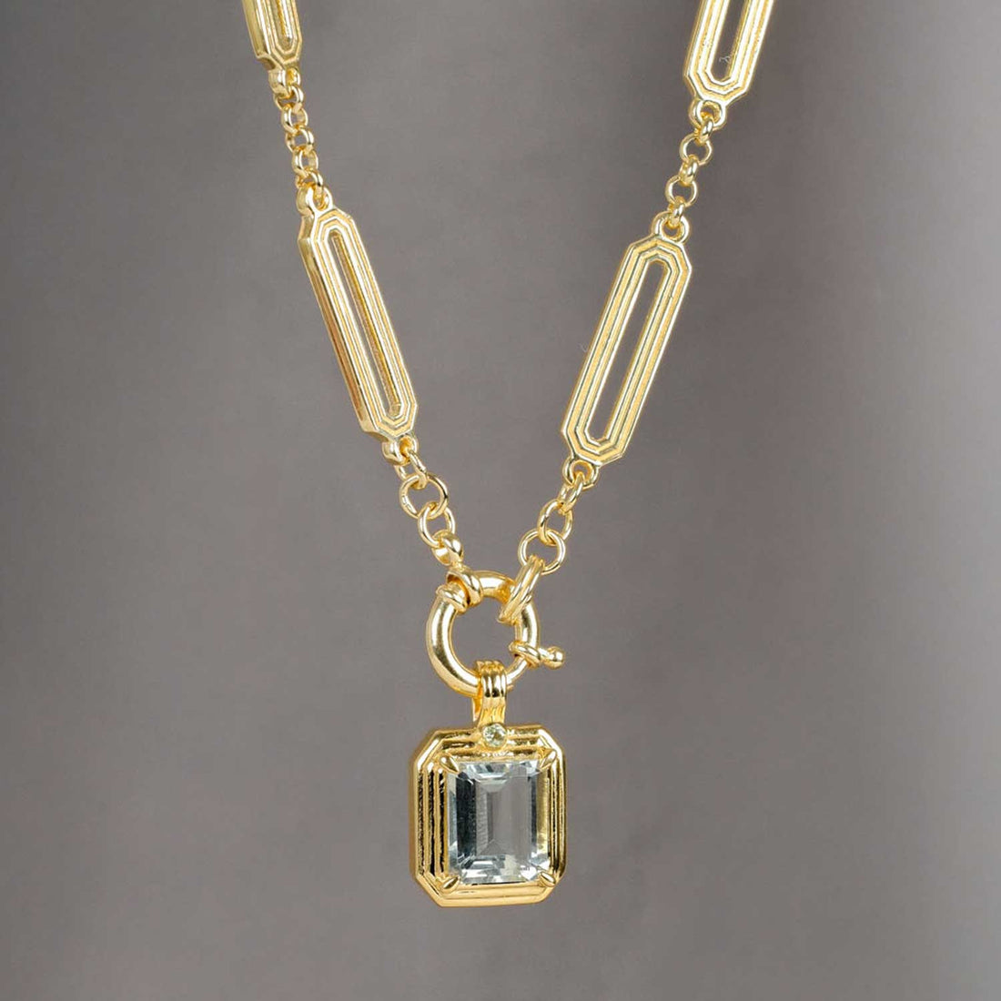 ELIZA Chain With THEA Green Amethyst Pendant Plated Plated  at ethical B Corp jeweller E.C.One London