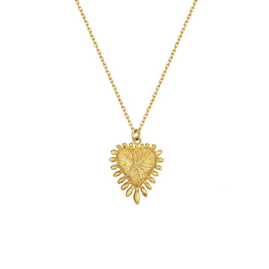 Zoe & Morgan Heart Rays Gold Plated Necklace by Zoe & Morgan at B Corp certified Ethical jeweller E.C.One London