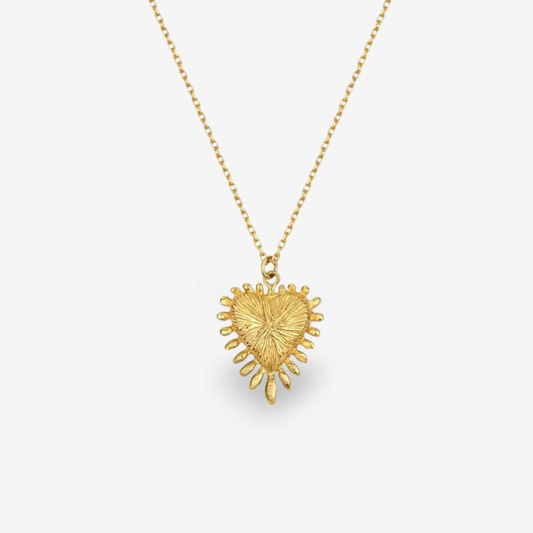 Zoe & Morgan Heart Rays Gold Plated Necklace by Zoe & Morgan at B Corp certified Ethical jeweller E.C.One London