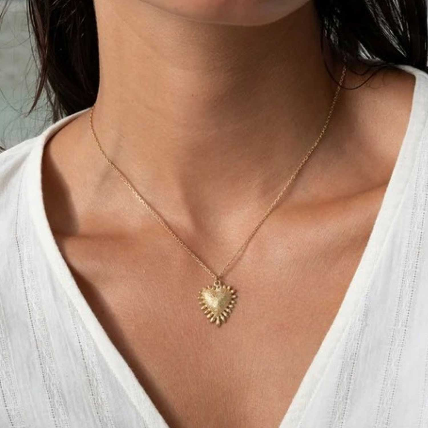 Zoe & Morgan Heart Rays Gold Plated Necklace by Zoe & Morgan at B Corp certified Ethical jeweller E.C.One London