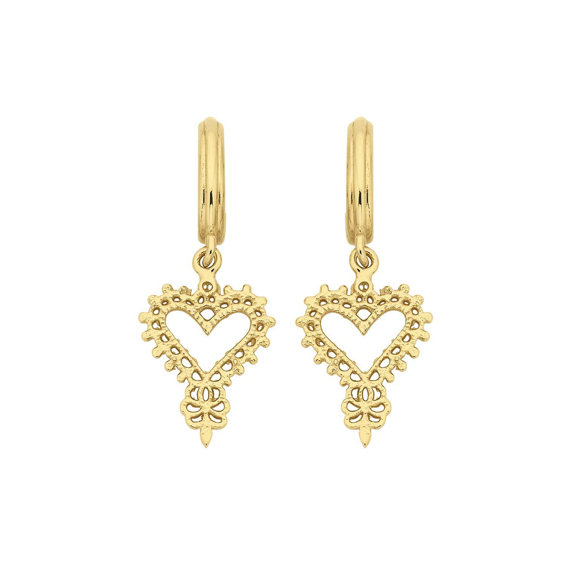 Mini Heart Hoop Gold Plated Earrings by Zoe & Morgan at ethical jeweller E.C.One London