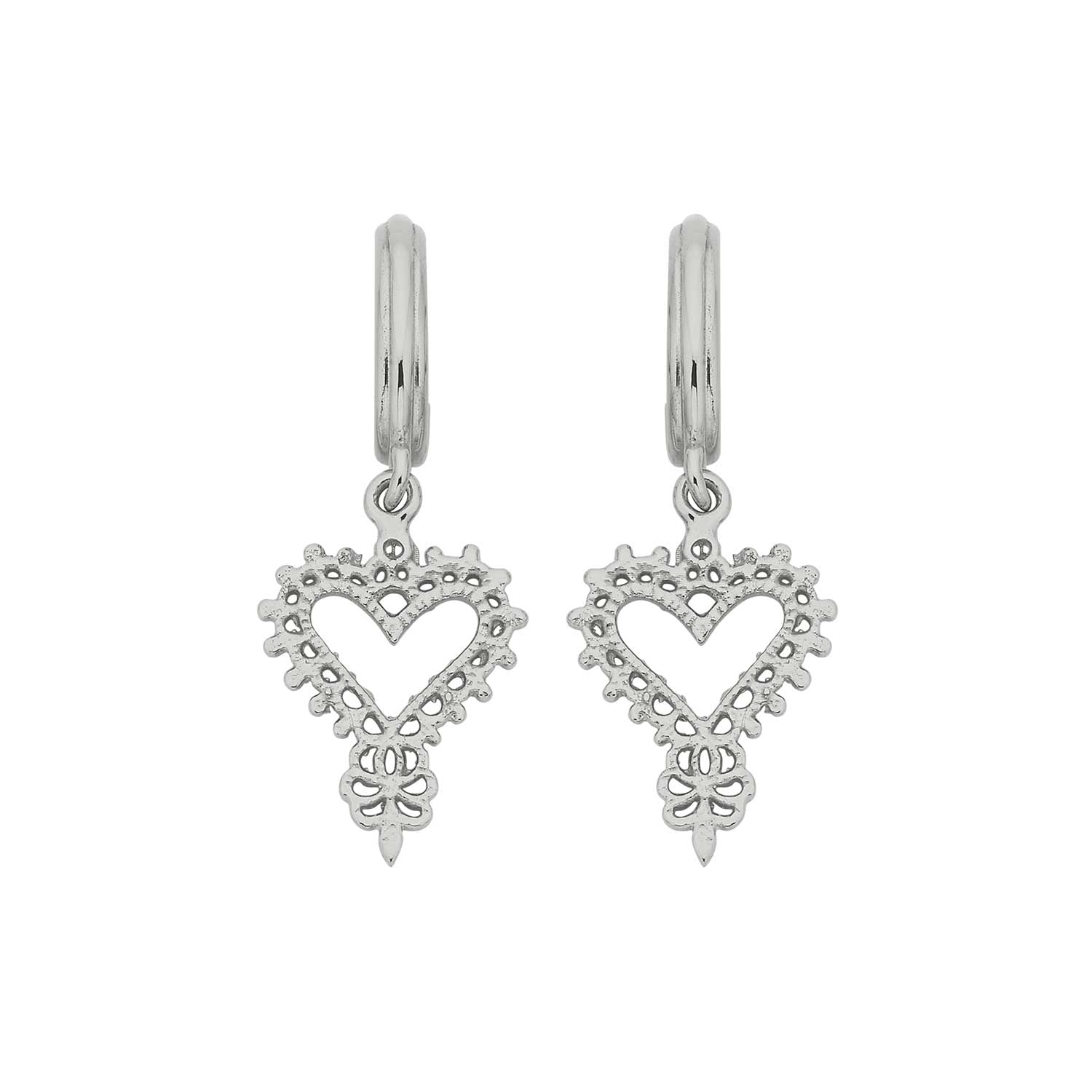 Mini Heart Hoop Silver Earrings by Zoe & Morgan at ethical jewellers E.C.One London