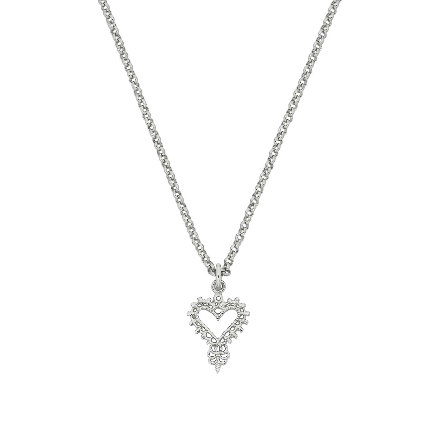 Mini Heart Necklace Silver  by Zoe & Morgan at ethical jeweller E.C.One London 