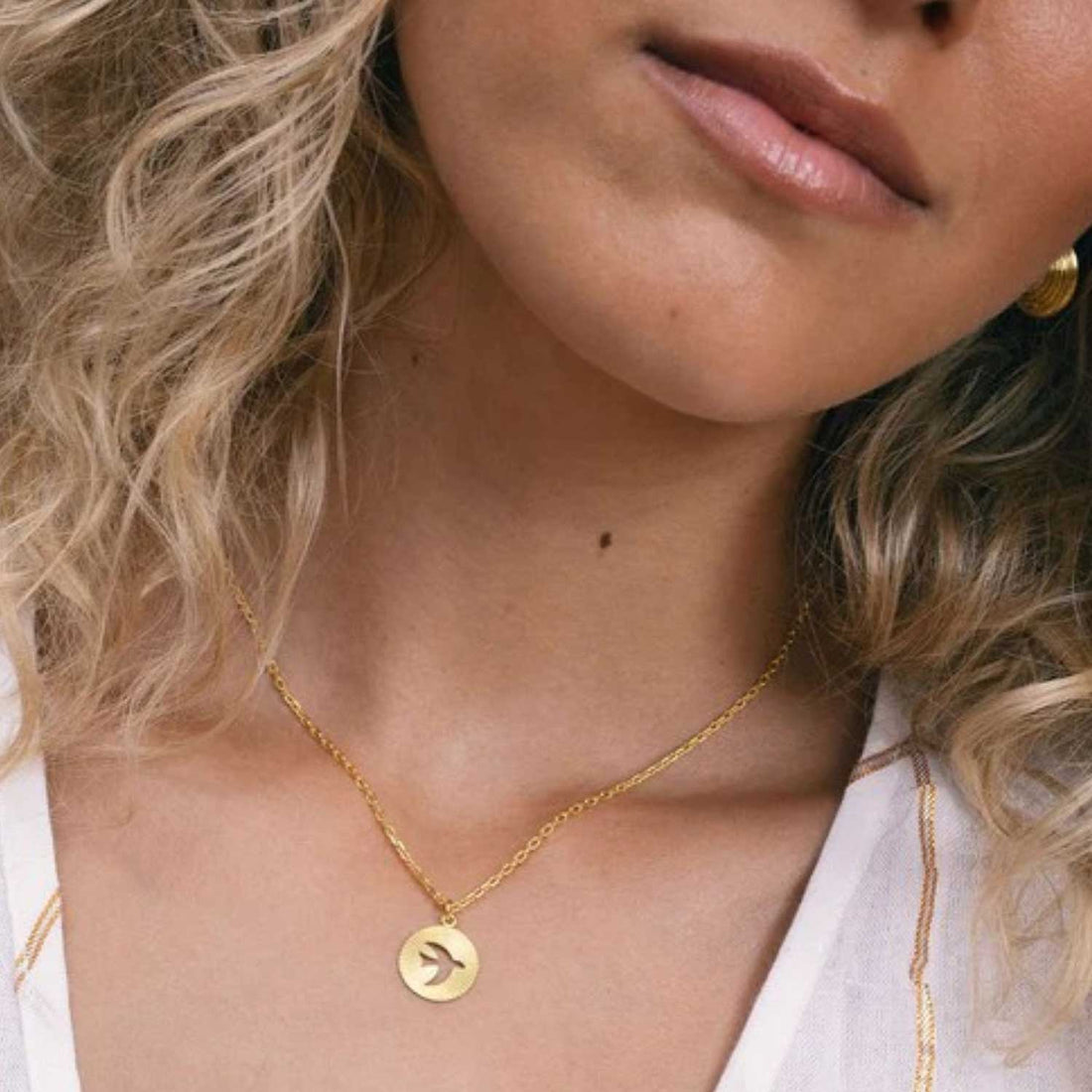 MOONBIRD Necklace Gold Plated by Zoe & Morgan at B Corp certified Ethical jeweller E.C.One London