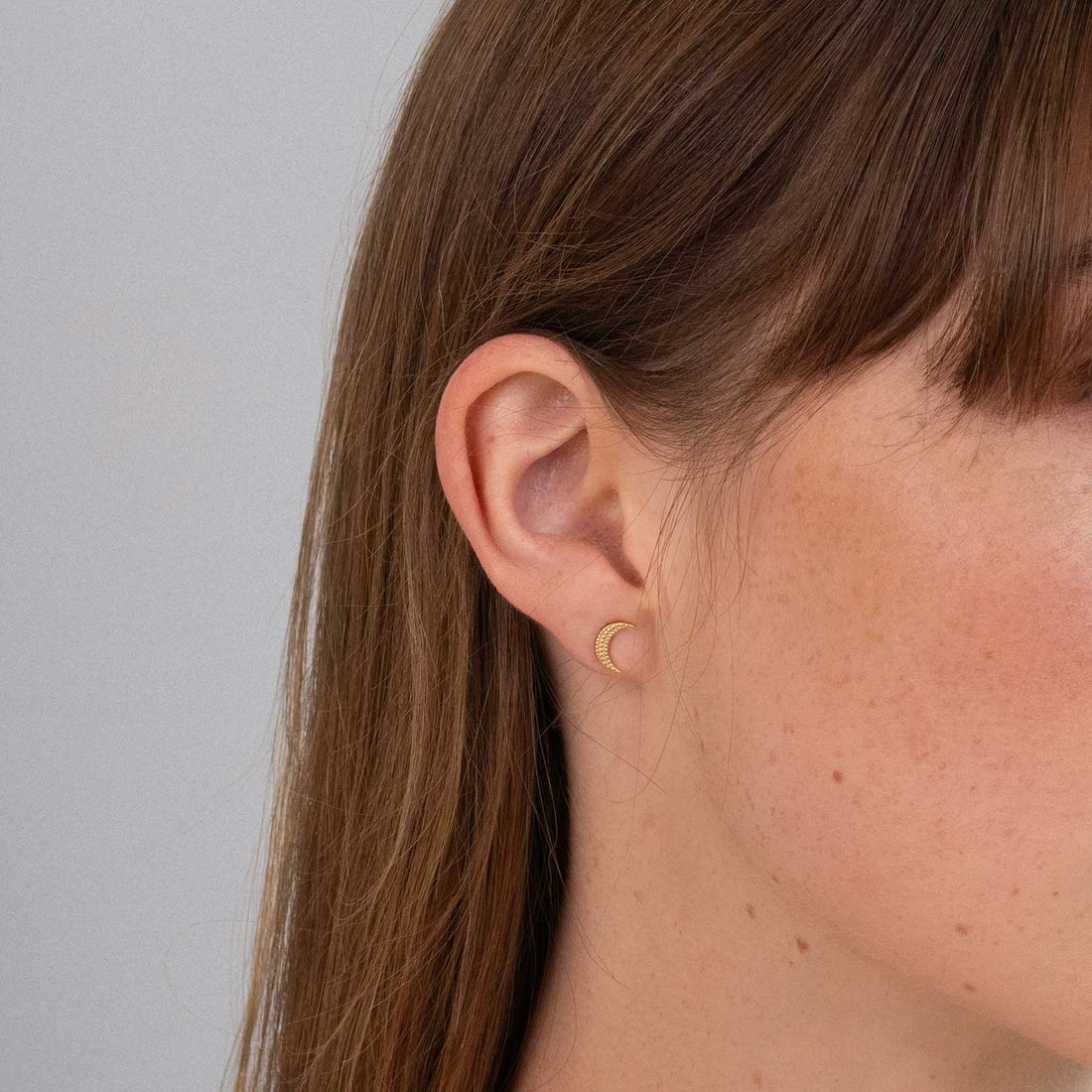 MOONLIGHT Studs Gold Plated by Zoe and Morgan at E.C.One London