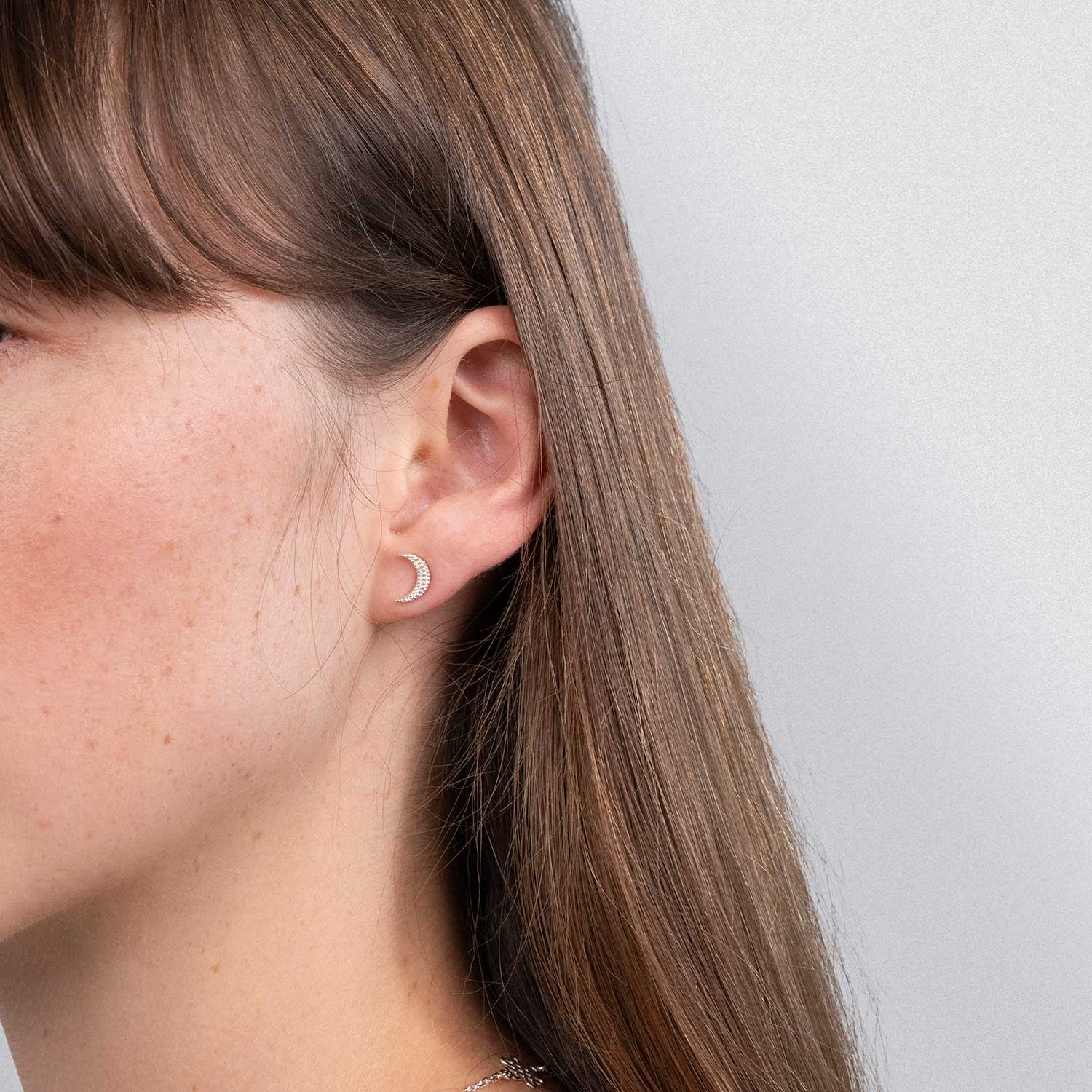 MOONLIGHT Studs Silver by Zoe and Morgan at E.C.One London
