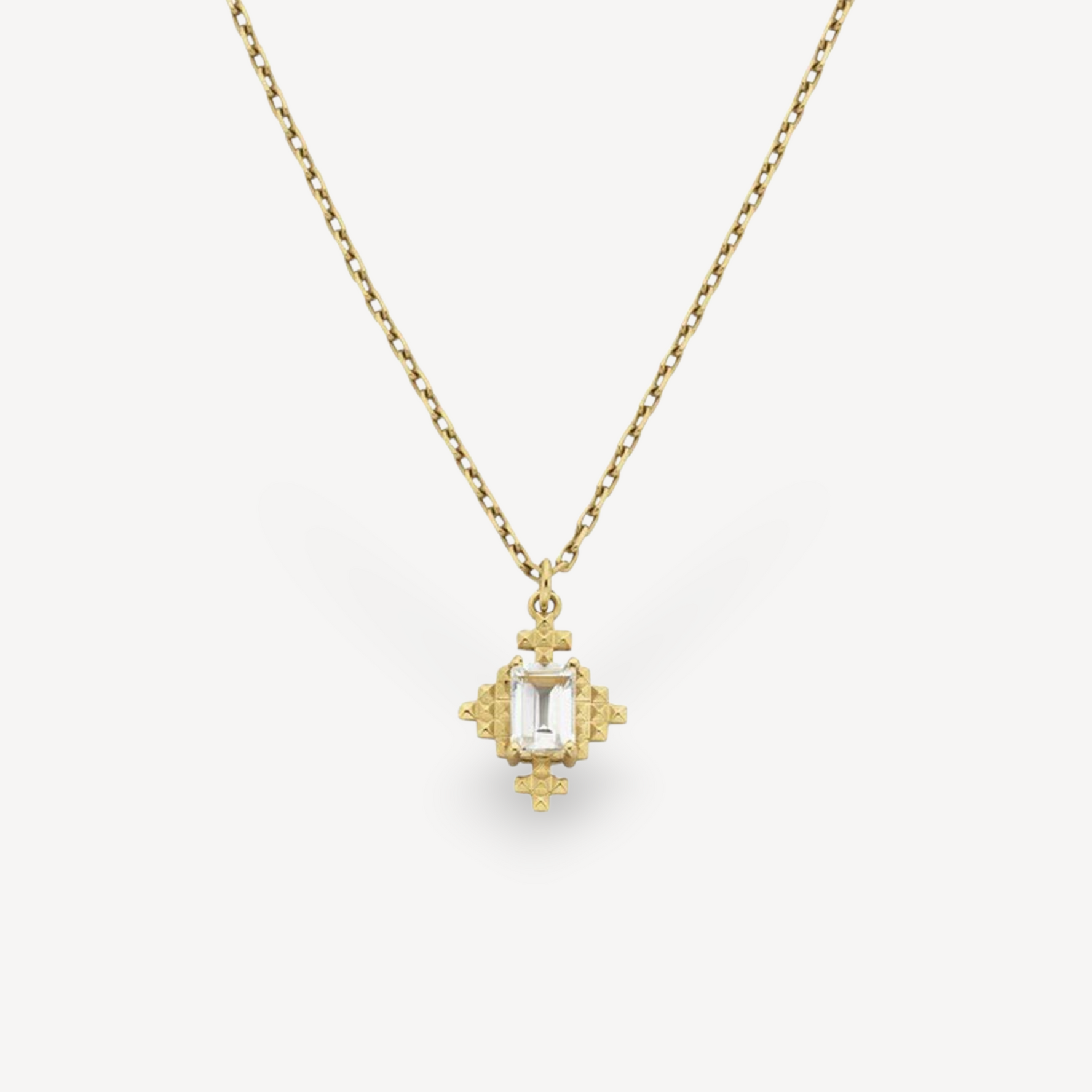Zoe & Morgan at E.C.One London REYA Gold Plated Necklace with White Topaz by Zoe & Morgan at B Corp certified Ethical jeweller E.C.One London