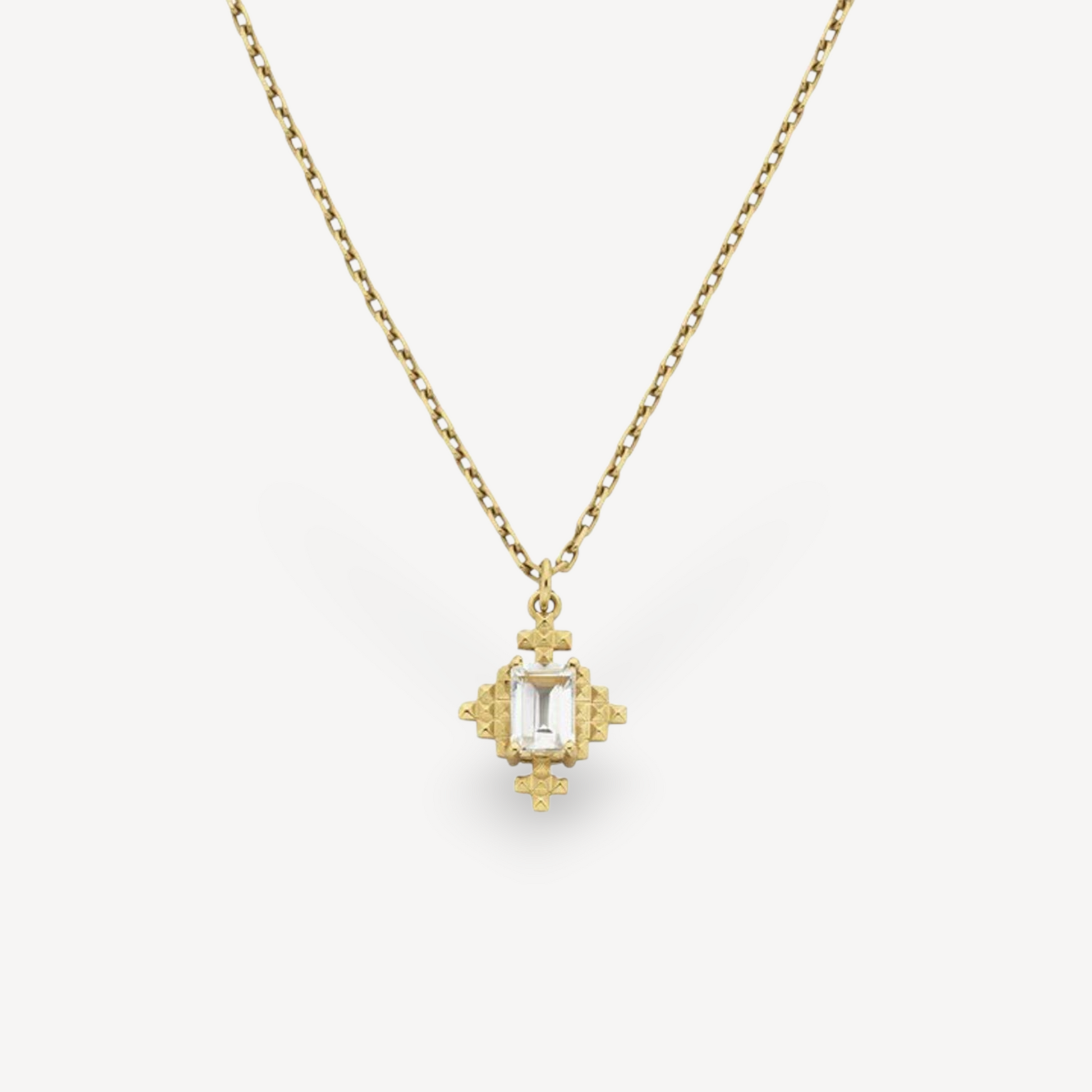 Zoe & Morgan at E.C.One London REYA Gold Plated Necklace with White Topaz by Zoe & Morgan at B Corp certified Ethical jeweller E.C.One London