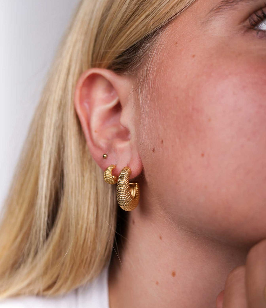 Zoe and Morgan LILLY Hoop Earrings Gold Plated at ethical jewellers EC one London