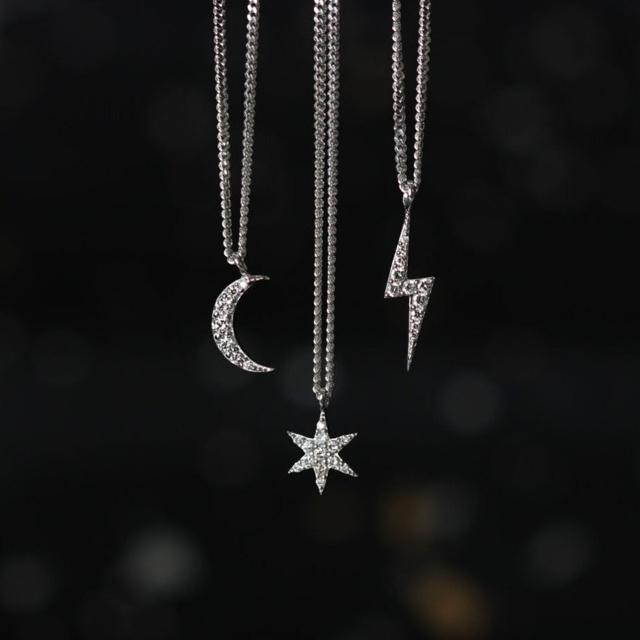 EC One Zoe & Morgan Luna Diamond white Gold necklace
