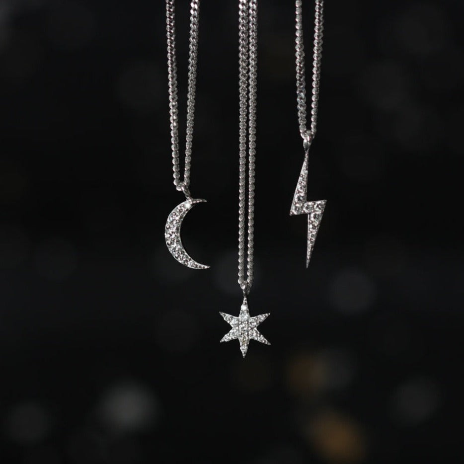 EC One Zoe & Morgan Mini Anahata Star White Gold Diamond Necklace