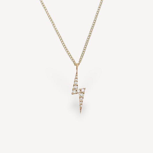 EC One Zoe & Morgan Zap Yellow Gold Diamond Necklace