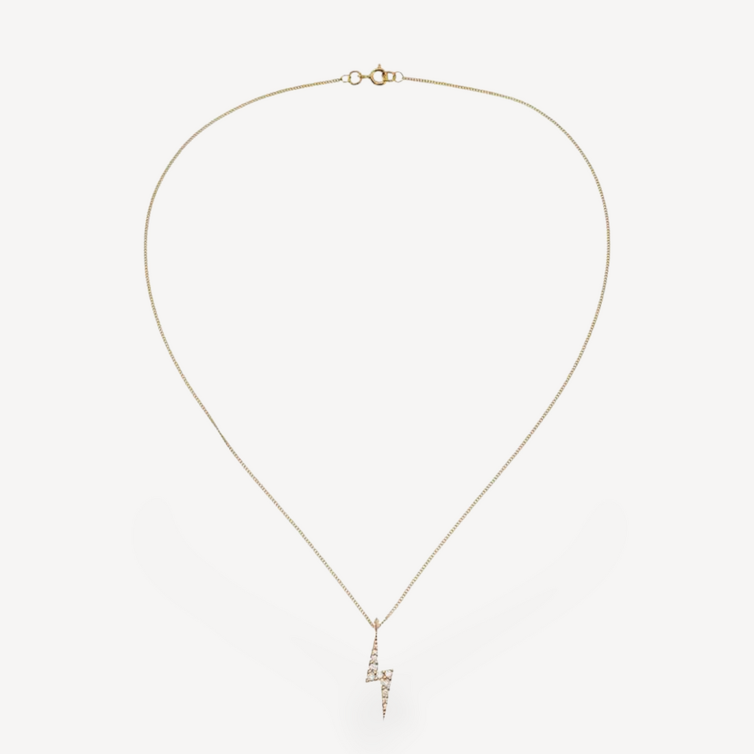 EC One Zoe & Morgan Zap Yellow Gold Diamond Necklace