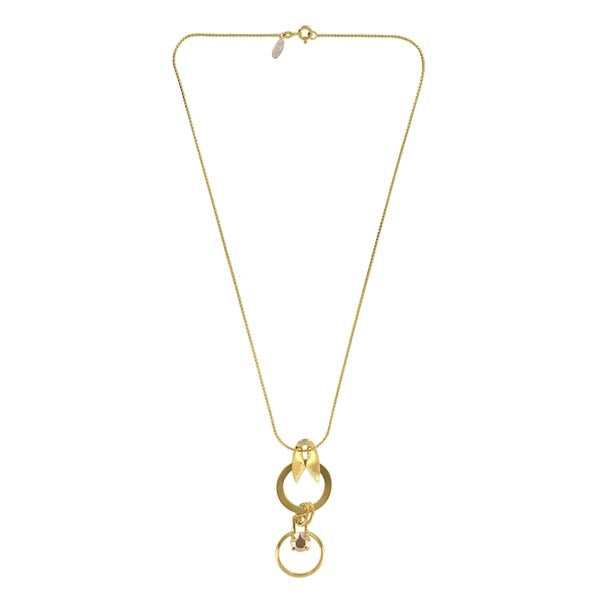 Double Circle Gold Drop Necklace