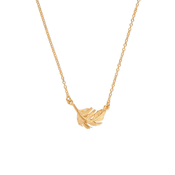 EC One EC One Small Gold Feather Necklace