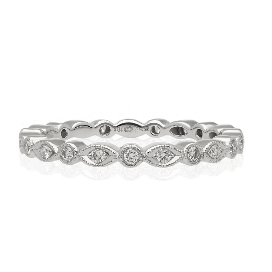 EC One Ungar and Ungar Marquise & Round Diamond 18ct White Gold Eternity Ring