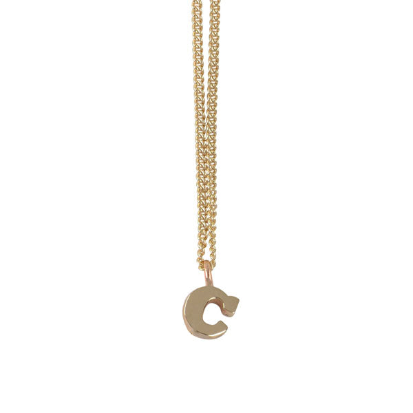 EC One Mini Letter 'C'  Initial recycled Gold Necklace