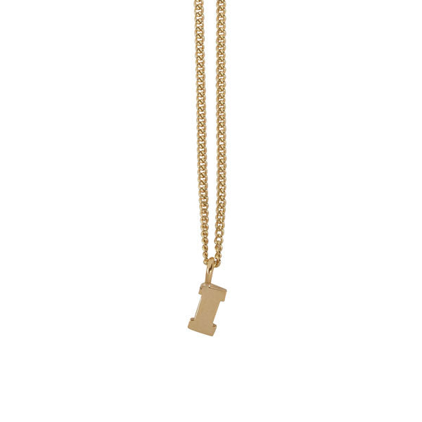 EC One Mini recycled Gold Letter "I" Initial Necklace