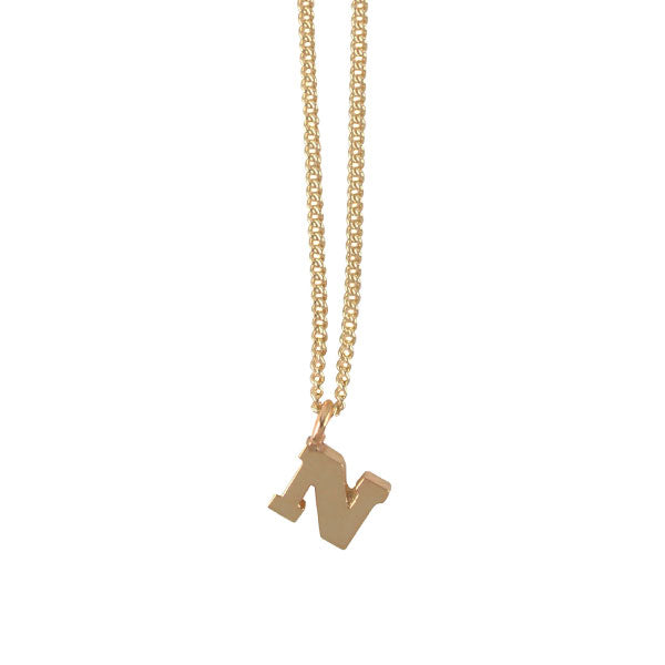 EC One Mini Letter "N" Initial recycled Gold Necklace