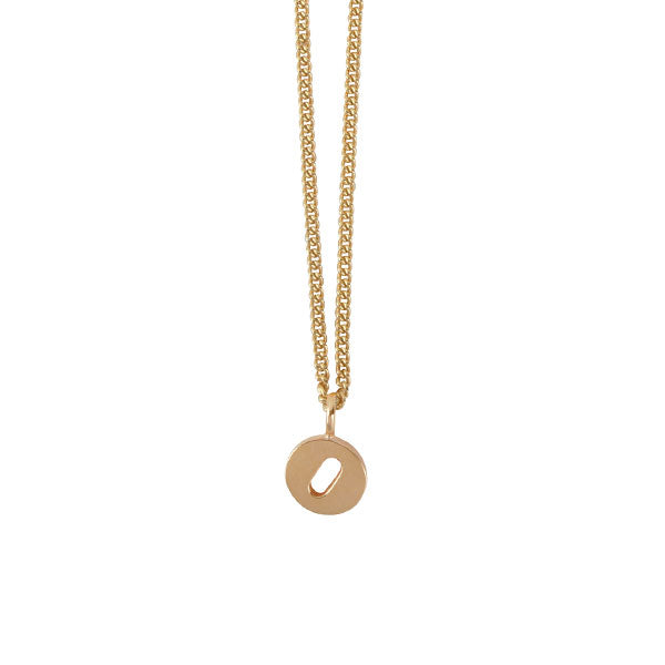 EC One Mini Letter "O" Initial recycled Gold Necklace