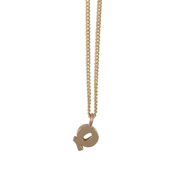 EC One Mini Letter "Q" Initial recycled Gold Necklace