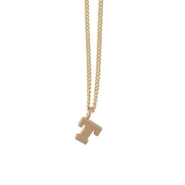EC One Mini Letter "T" Initial recycled Gold Necklace