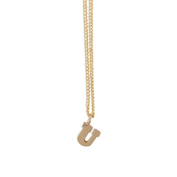 EC One Mini Letter "U" Initial recycled Gold Necklace