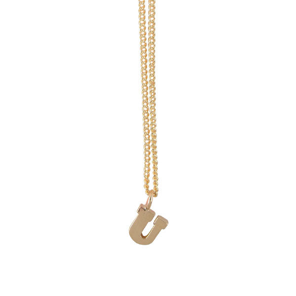 EC One Mini Letter "U" Initial recycled Gold Necklace