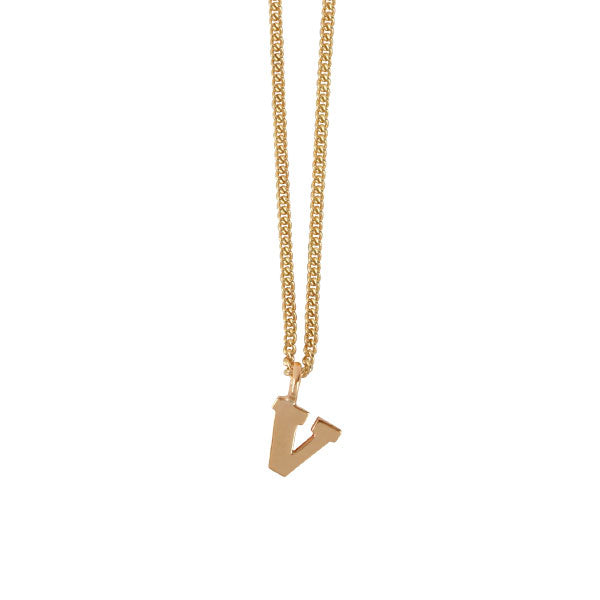 EC One Mini Letter "V" Initial recycled Gold Necklace