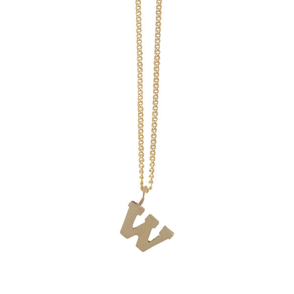 EC One Mini Letter "W" Initial recycled Gold Necklace