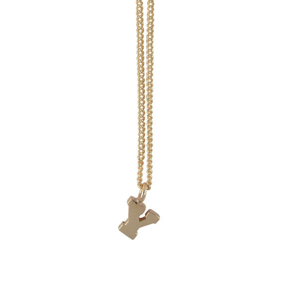EC One Mini Letter "Y" Initial recycled Gold Necklace