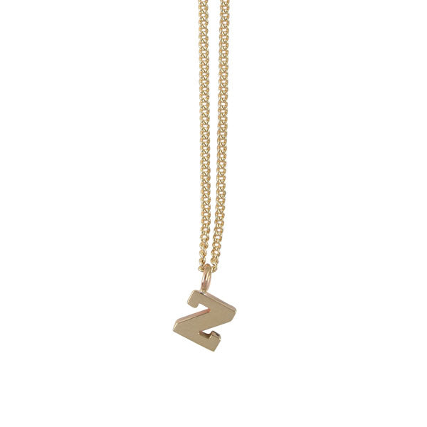 EC One Mini Letter "Z" Initial recycled Gold Necklace