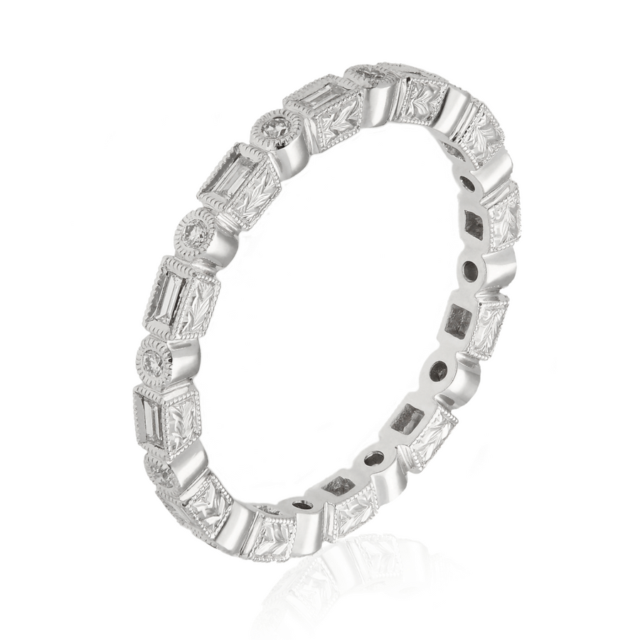 EC One Ungar and Ungar Rectangular & Round Diamond Eternity Band Wedding Ring