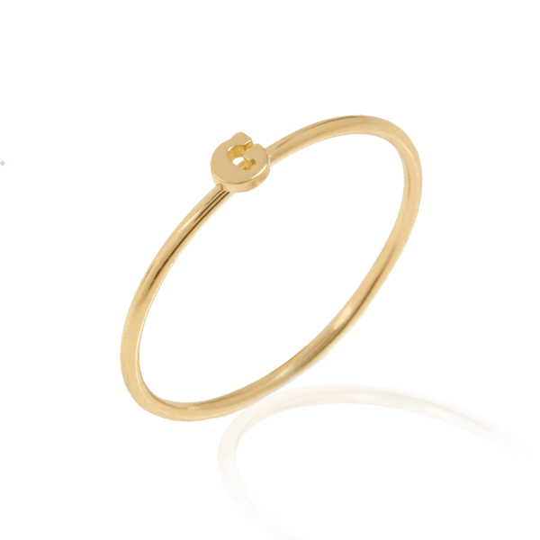 EC One Mini Letter “G” recycled Gold Stacking Ring