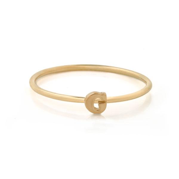 EC One Mini Letter “G” recycled Gold Stacking Ring
