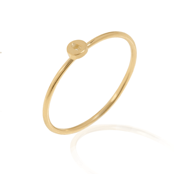 EC One Mini Letter “O” recycled Gold Stacking Ring