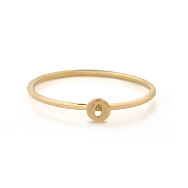 EC One Mini Letter “O” recycled Gold Stacking Ring