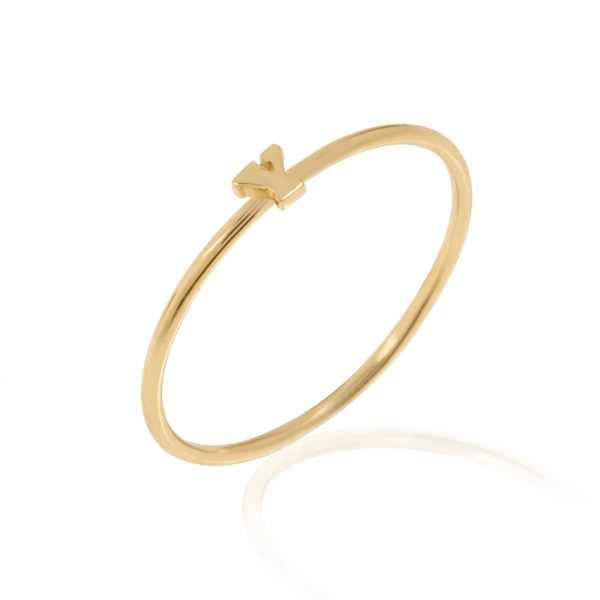 EC One Mini Letter “Y” recycled Gold Stacking Ring