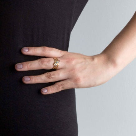 EC One "Jane" Mini Solitaire Amethyst Gold Ring