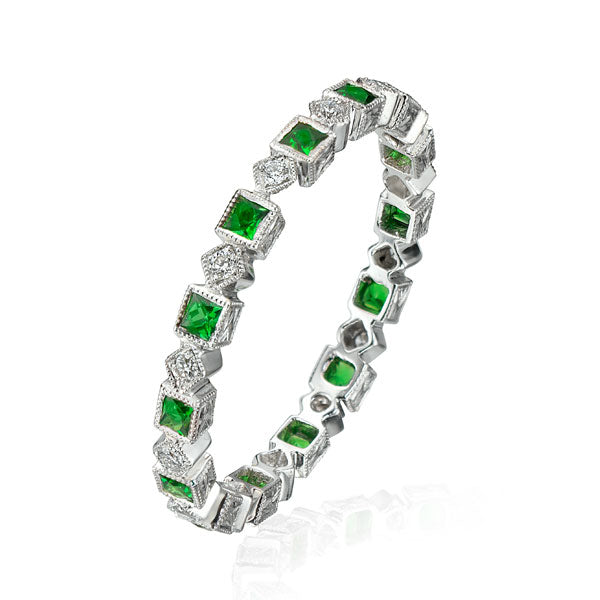 EC One Ungar and Ungar Tsavorite Diamond Eternity Band wedding Ring