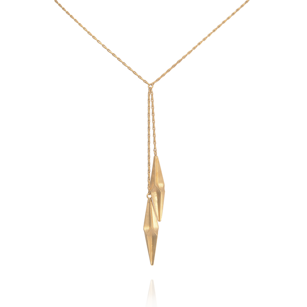 EC One Alice Barnes Shard Double Drop Gold Necklace