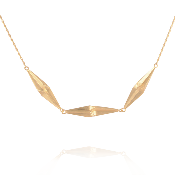 EC One Alice Barnes Triple Shard In-Line Gold Necklace