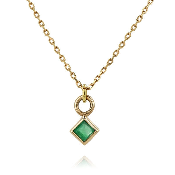 Princess Cut Emerald Necklace