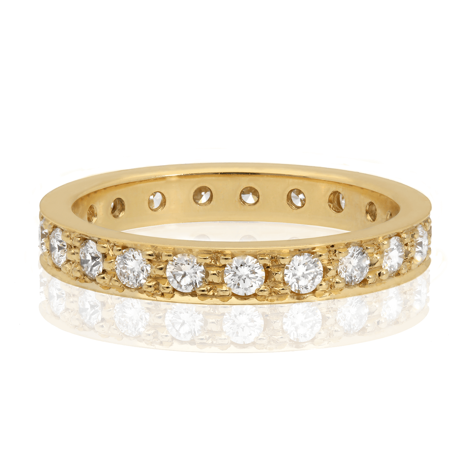 EC One wide Emma diamond pave eternity ring recycled yellow gold and conflict free diamonds
