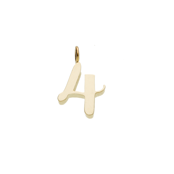 EC One recycled Gold Number "4" charm pendant