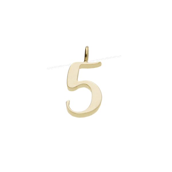 EC One recycled Gold Number "5" charm pendant