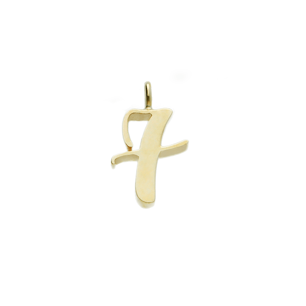 EC One recycled Gold Number "7" charm pendant lucky 7