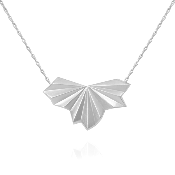 EC One Alice Barnes Pleated Fan Necklace Silver
